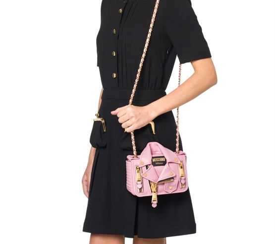 MOSCHINO SMALL NAPPA BIKER BAG