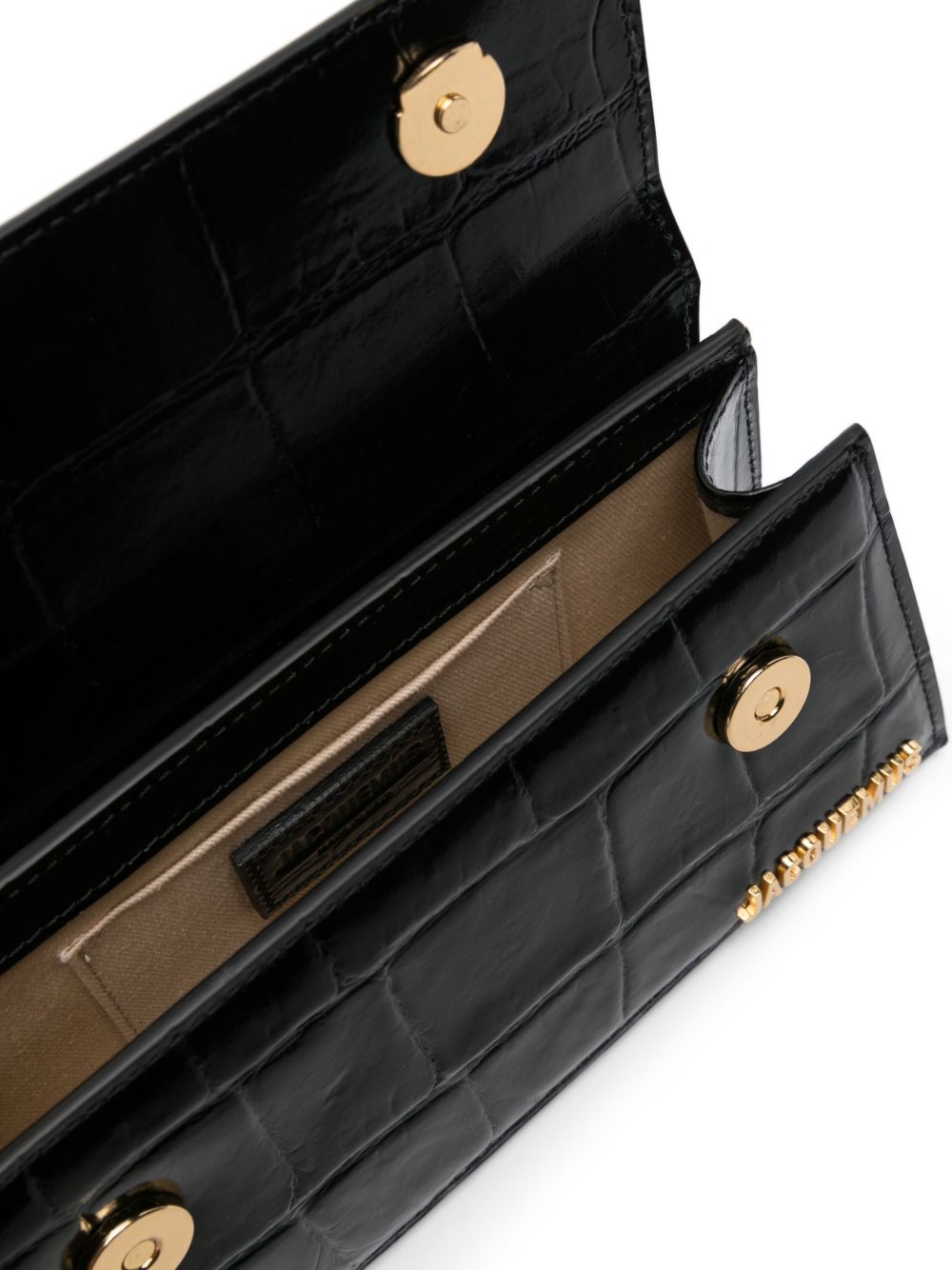 JACQUEMUS LE CHIQUITO LONG CROC EMBOSSED LEATHER CROSSBODY BAG