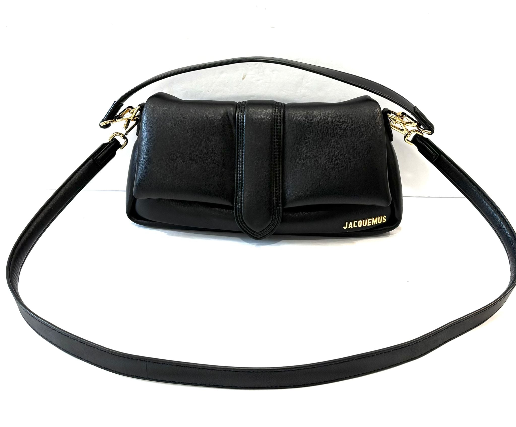 JACQUEMUS LE BAMBIMOU PADDED LAMBSKIN LEATHER SHOULDER BAG