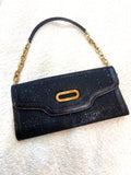 JIMMY CHOO TOP HANDLE GLITTER CLUTCH BAG
