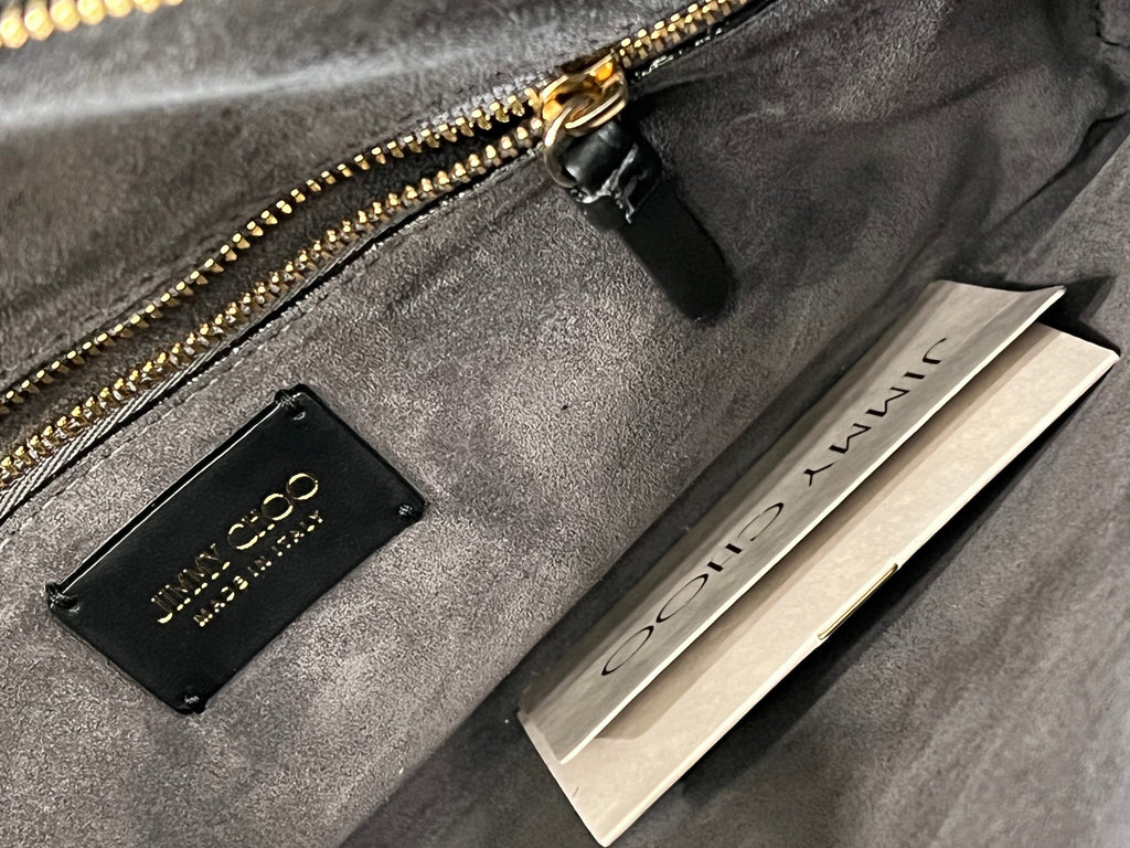 JIMMY CHOO LEATHER ZIP SHOULDER BAG