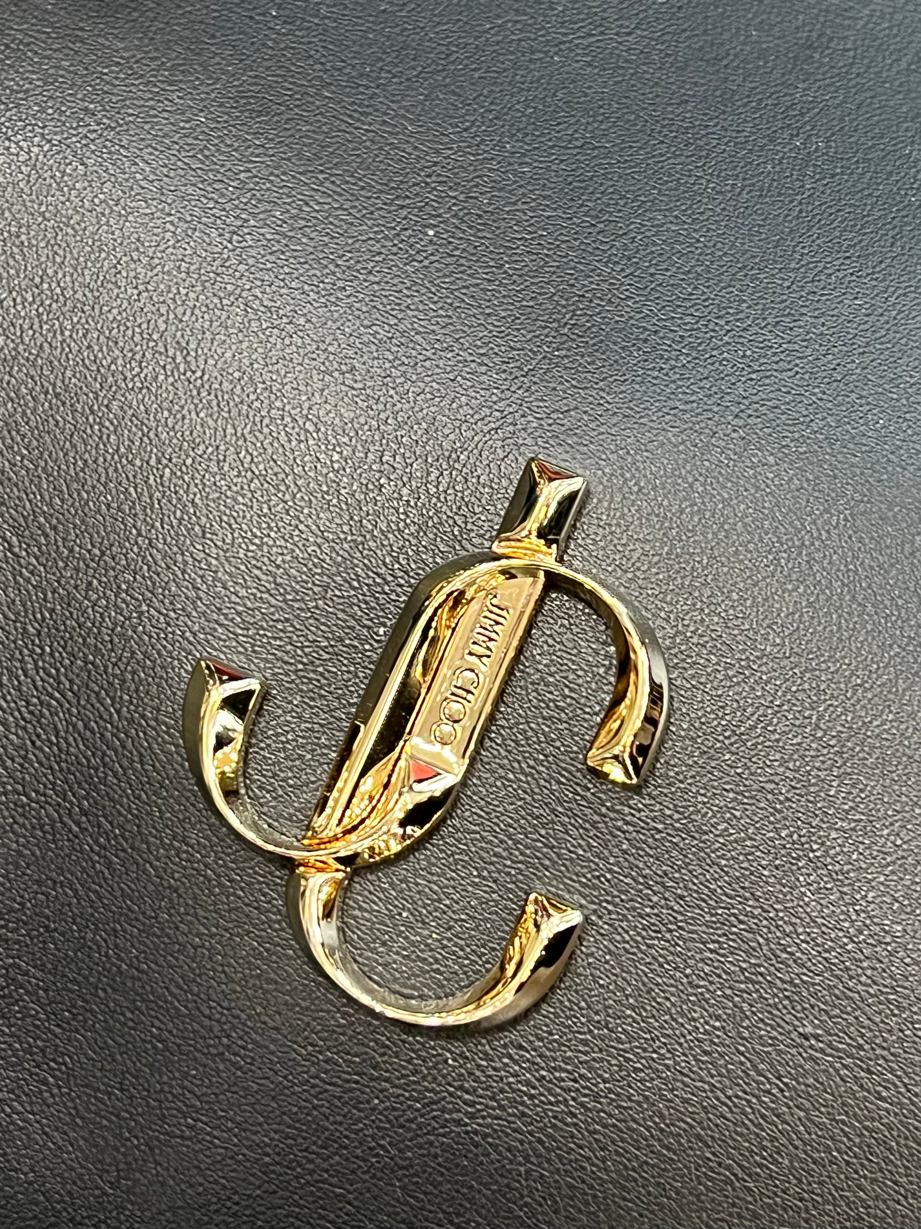 JIMMY CHOO LEATHER ZIP SHOULDER BAG