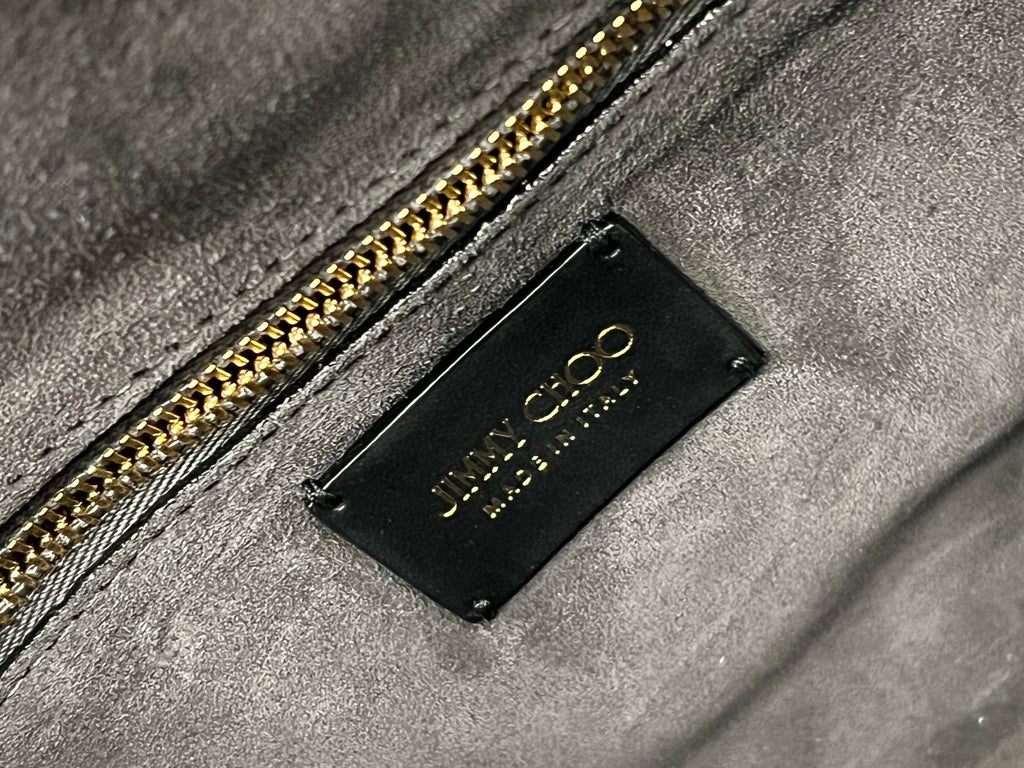 JIMMY CHOO LEATHER ZIP SHOULDER BAG
