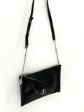JIMMY CHOO LEATHER ZIP SHOULDER BAG