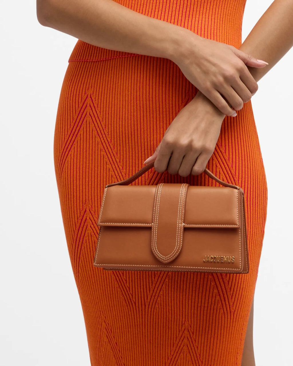 JACQUEMUS LE GRANDE BAMBINO CALFSKIN LEATHER CROSSBODY BAG