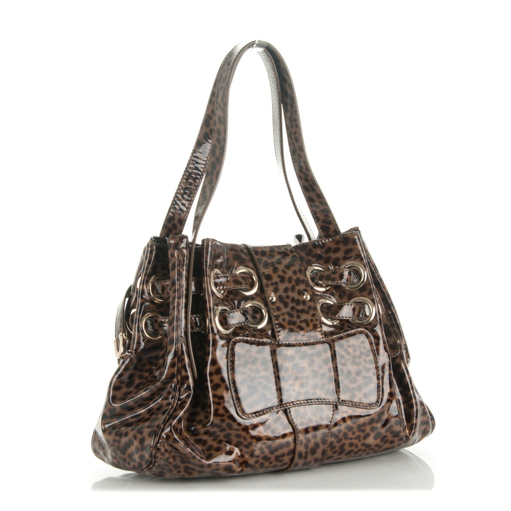 Jimmy Choo Leopard Print Riki Bag