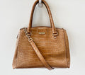 KATE SPADE CROC EMBOSSED PATENT LEATHER SATCHEL