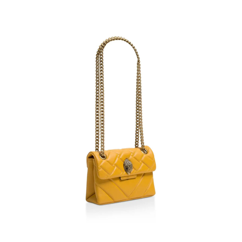 KURT GEIGER MINI KENSINGTON SOFT LEATHER CROSSBODY BAG MUSTARD
