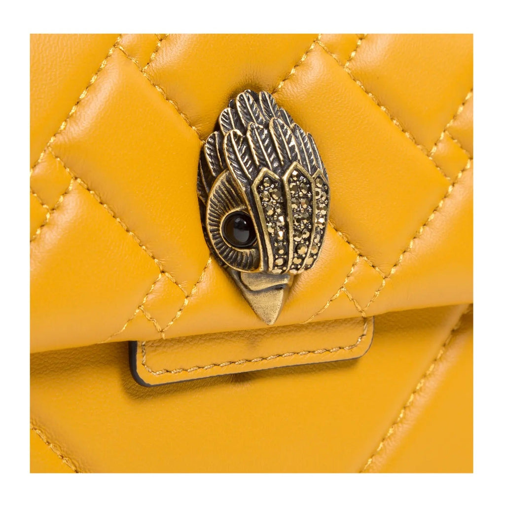 KURT GEIGER MINI KENSINGTON SOFT LEATHER CROSSBODY BAG MUSTARD