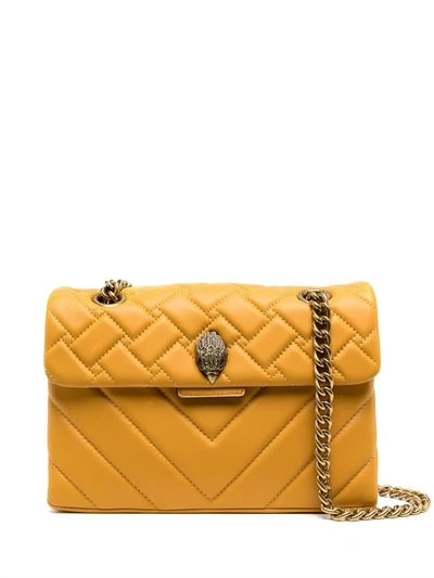 KURT GEIGER MINI KENSINGTON SOFT LEATHER CROSSBODY BAG MUSTARD