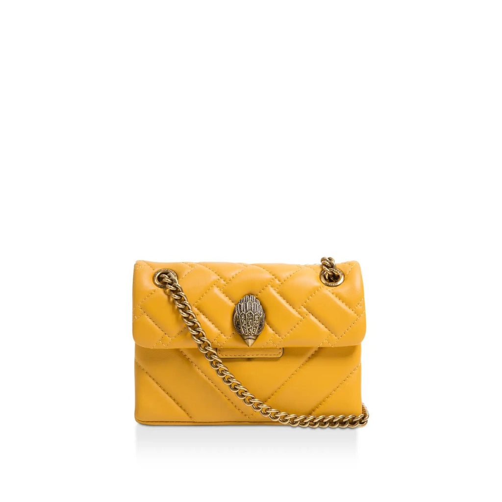KURT GEIGER MINI KENSINGTON SOFT LEATHER CROSSBODY BAG MUSTARD