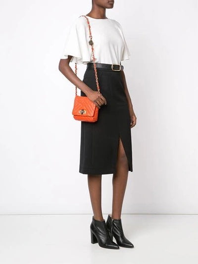 LANVIN MINI POP HAPPY QUILTED LEATHER BAG IN SALMON