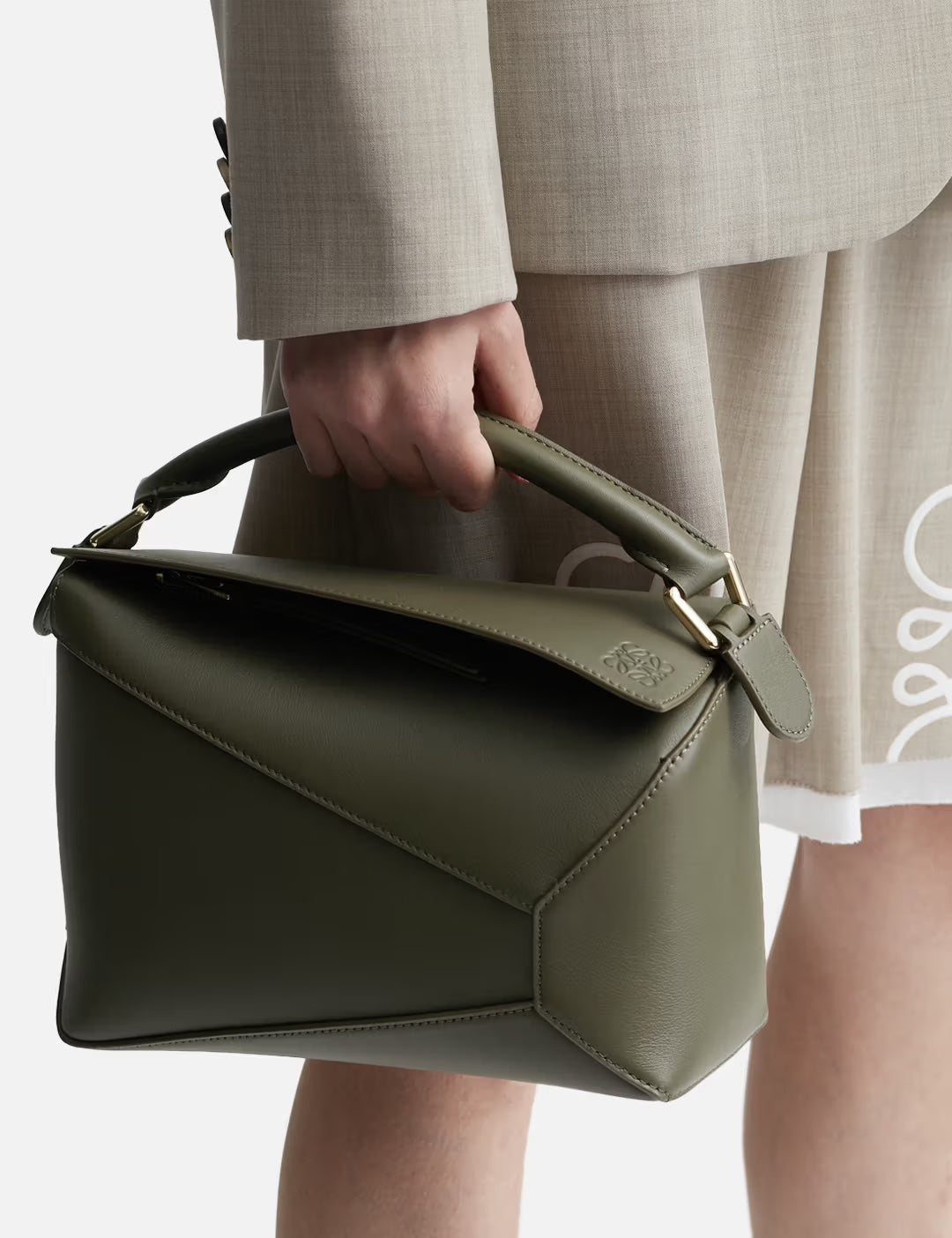 LOEWE CALFSKIN LEATHER SMALL PUZZLE SHOULDER BAG