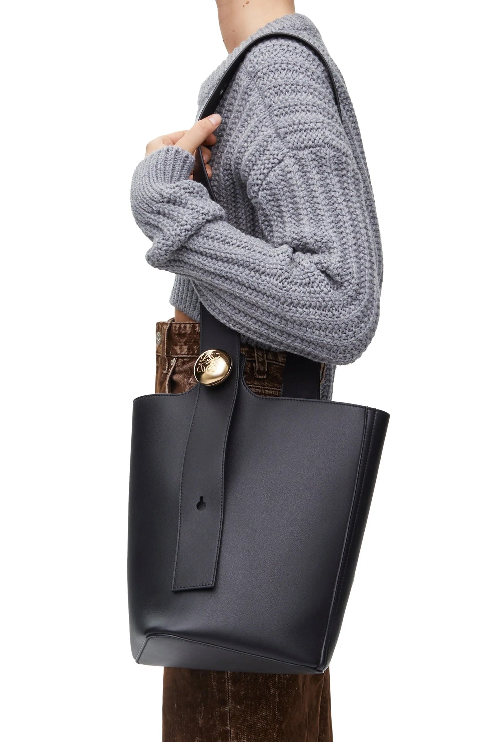 LOEWE MEDIUM SOFT PEBBLED CALFSKIN BUCKET BAG