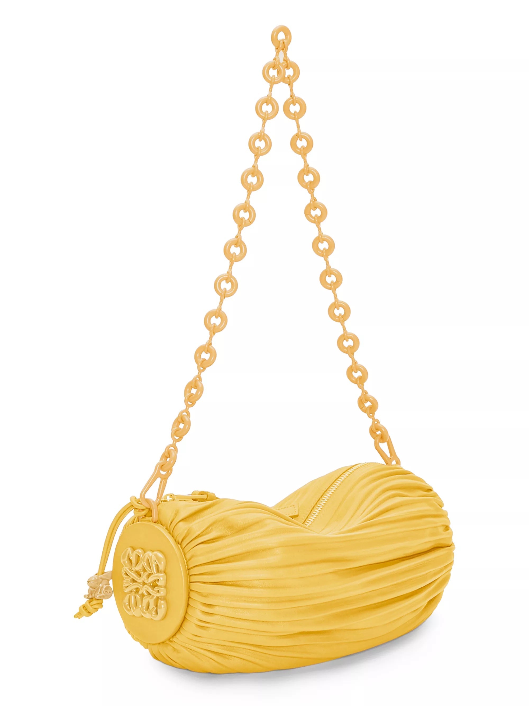 LOEWE PLEATED LEATHER BRACELET POUCH BAG