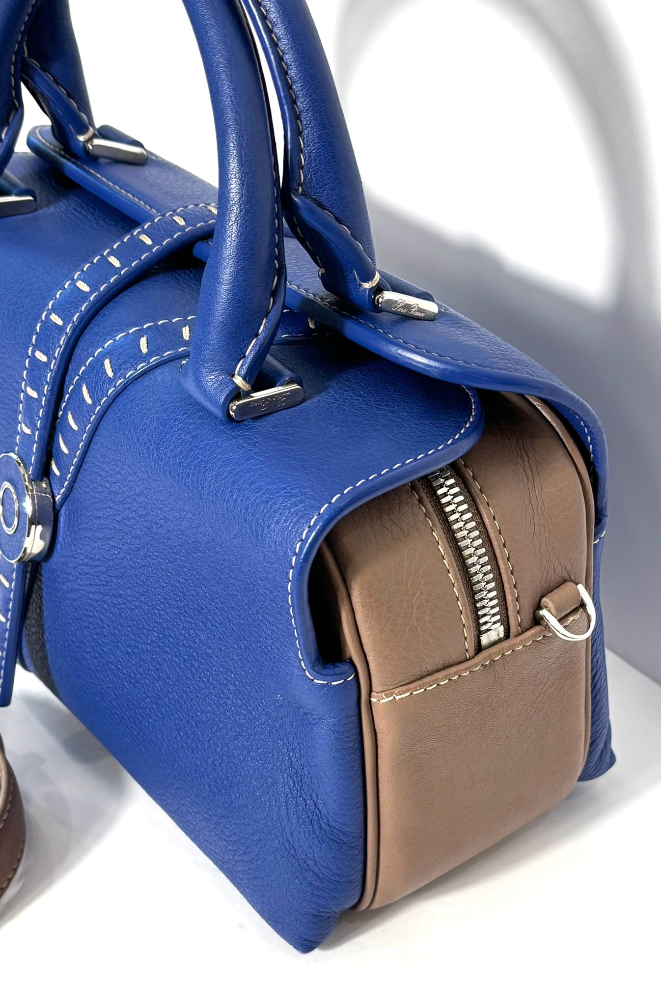 LORO PIANA LEATHER TOP HANDLE BAG