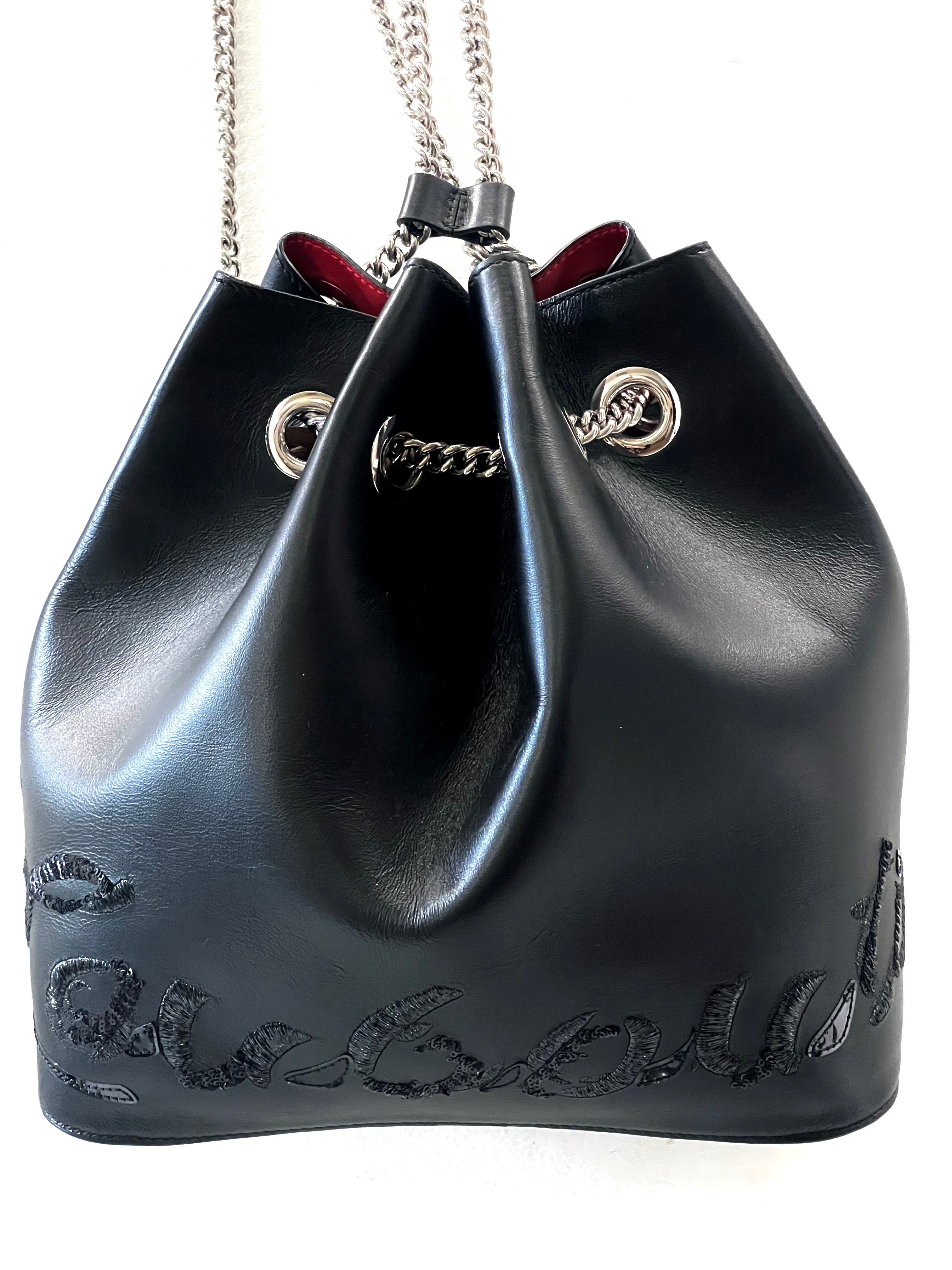CHRISTIAN LOUBOUTIN CALFSKIN PARIS MARIE JANE LOGO BACKPACK