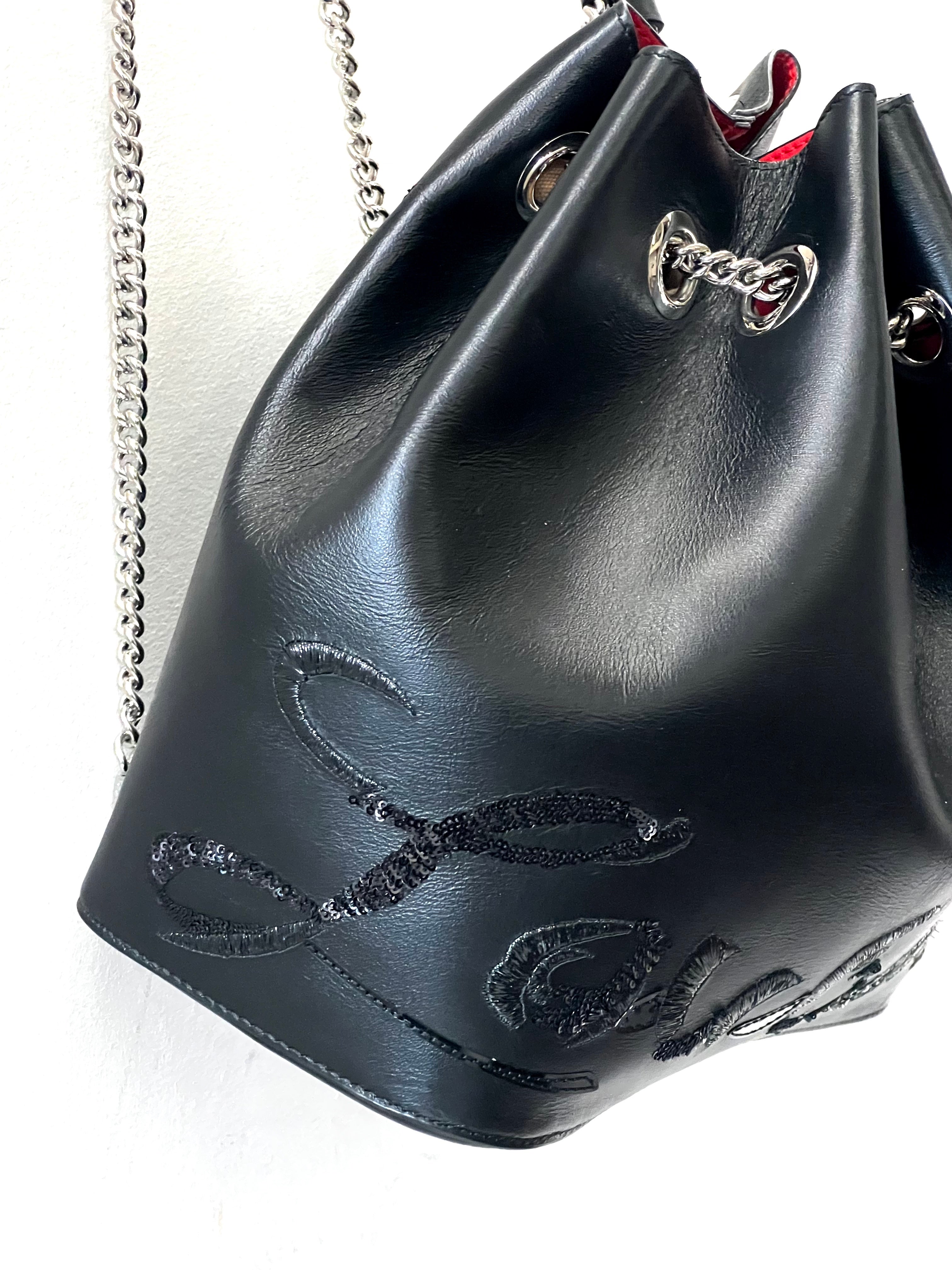 CHRISTIAN LOUBOUTIN CALFSKIN PARIS MARIE JANE LOGO BACKPACK