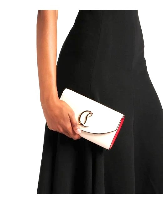 LOUBOUTIN LOUBI54 CALFSKIN LEATHER CHAIN WALLET