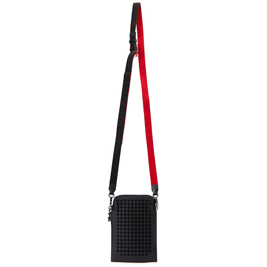 CHRISTIAN LOUBOUTIN LOUBILAB SPIKES MESSENGER PHONE BAG