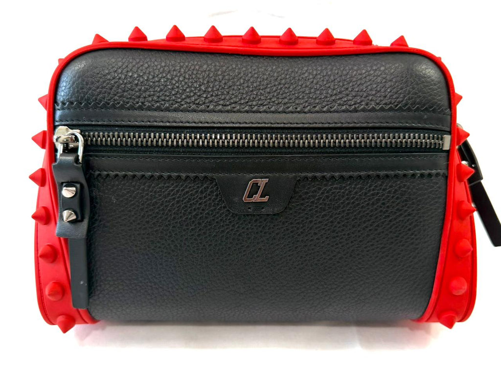 LOUBOUTIN CALFSKIN LEATHER LOUBITOWN SPIKES CROSSBODY BAG
