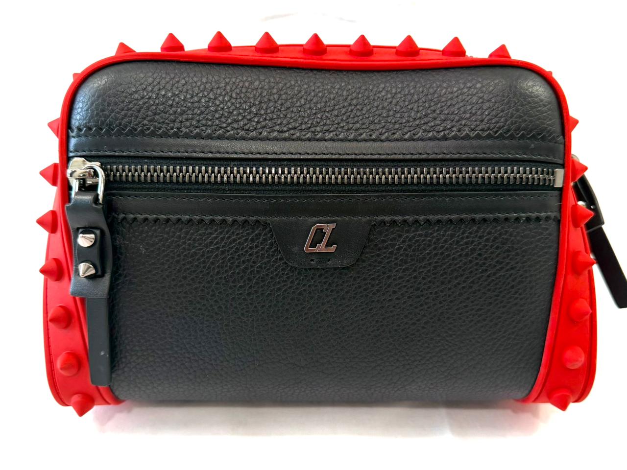 LOUBOUTIN CALFSKIN LEATHER LOUBITOWN SPIKES CROSSBODY BAG
