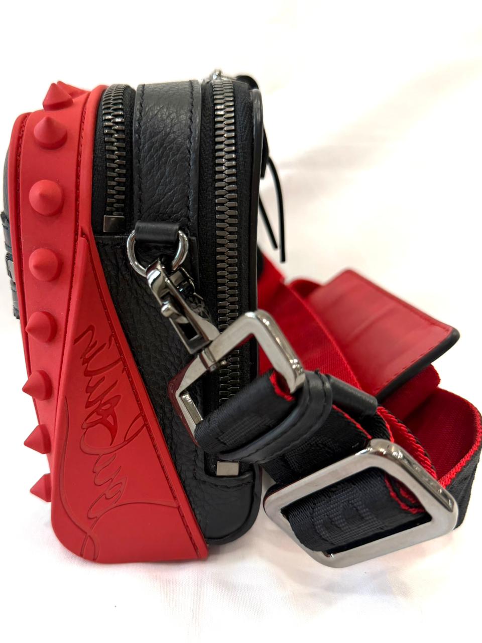 LOUBOUTIN CALFSKIN LEATHER LOUBITOWN SPIKES CROSSBODY BAG