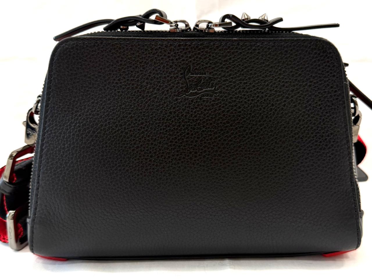 LOUBOUTIN CALFSKIN LEATHER LOUBITOWN SPIKES CROSSBODY BAG
