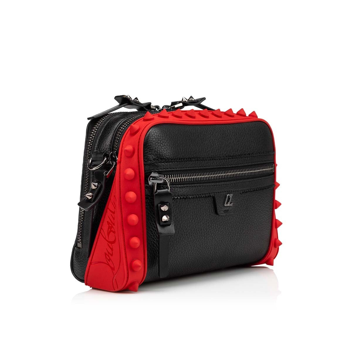 LOUBOUTIN CALFSKIN LEATHER LOUBITOWN SPIKES CROSSBODY BAG