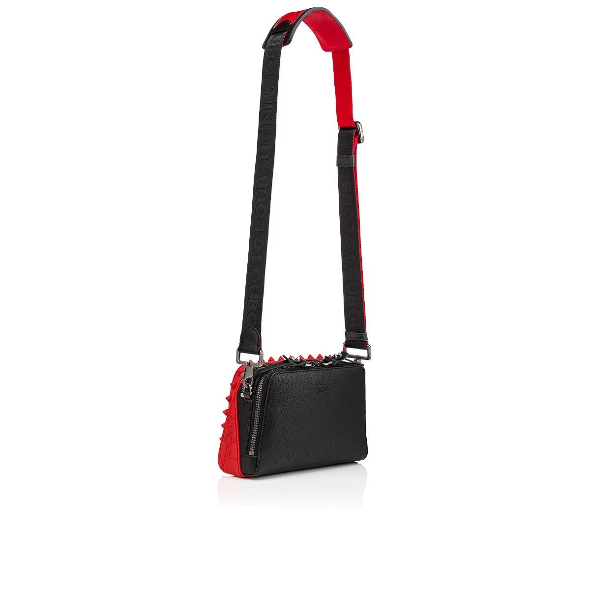 LOUBOUTIN CALFSKIN LEATHER LOUBITOWN SPIKES CROSSBODY BAG