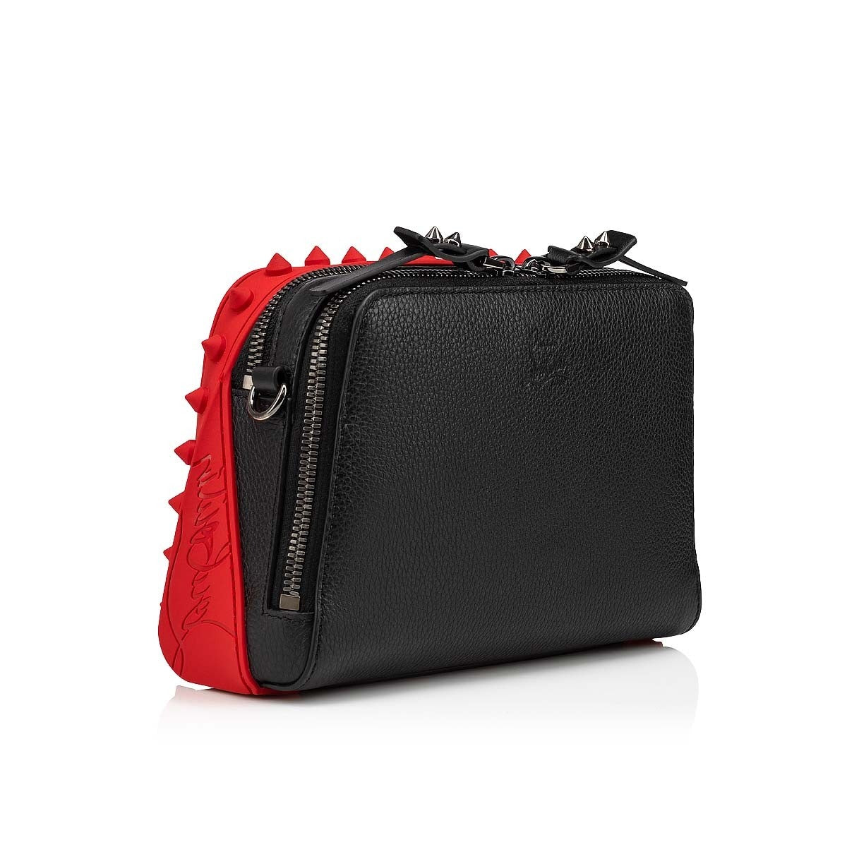 LOUBOUTIN CALFSKIN LEATHER LOUBITOWN SPIKES CROSSBODY BAG