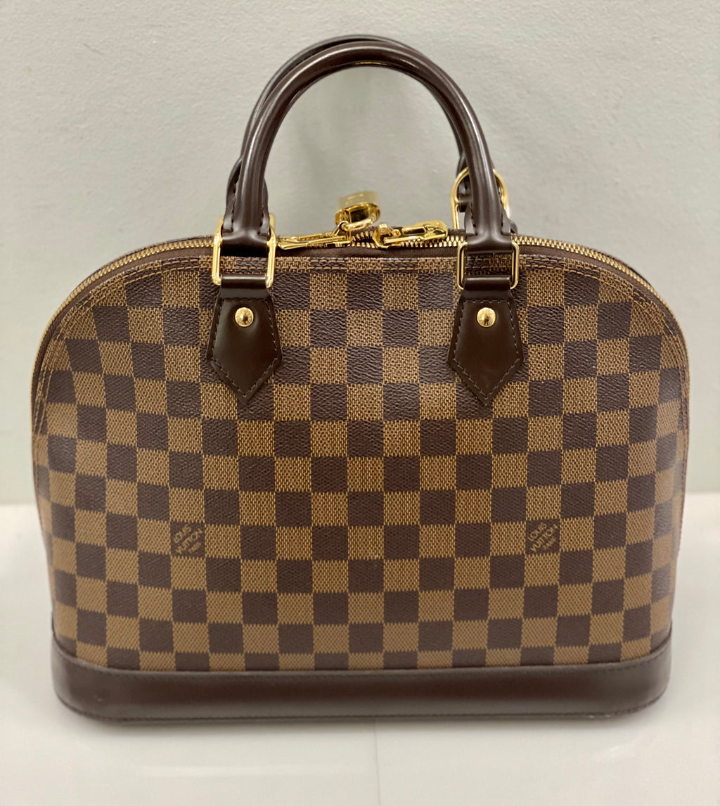 LOUIS VUITTON DAMIER EBENE ALMA PM HANDBAG