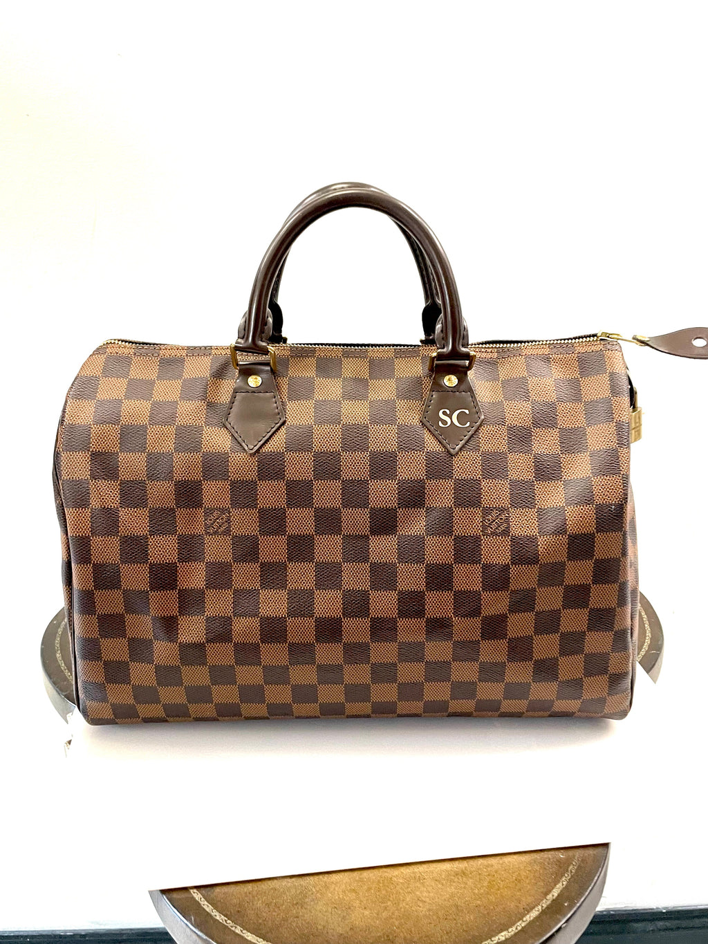 LOUIS VUITTON DAMIER EBENE SPEEDY 35 HANDBAGS