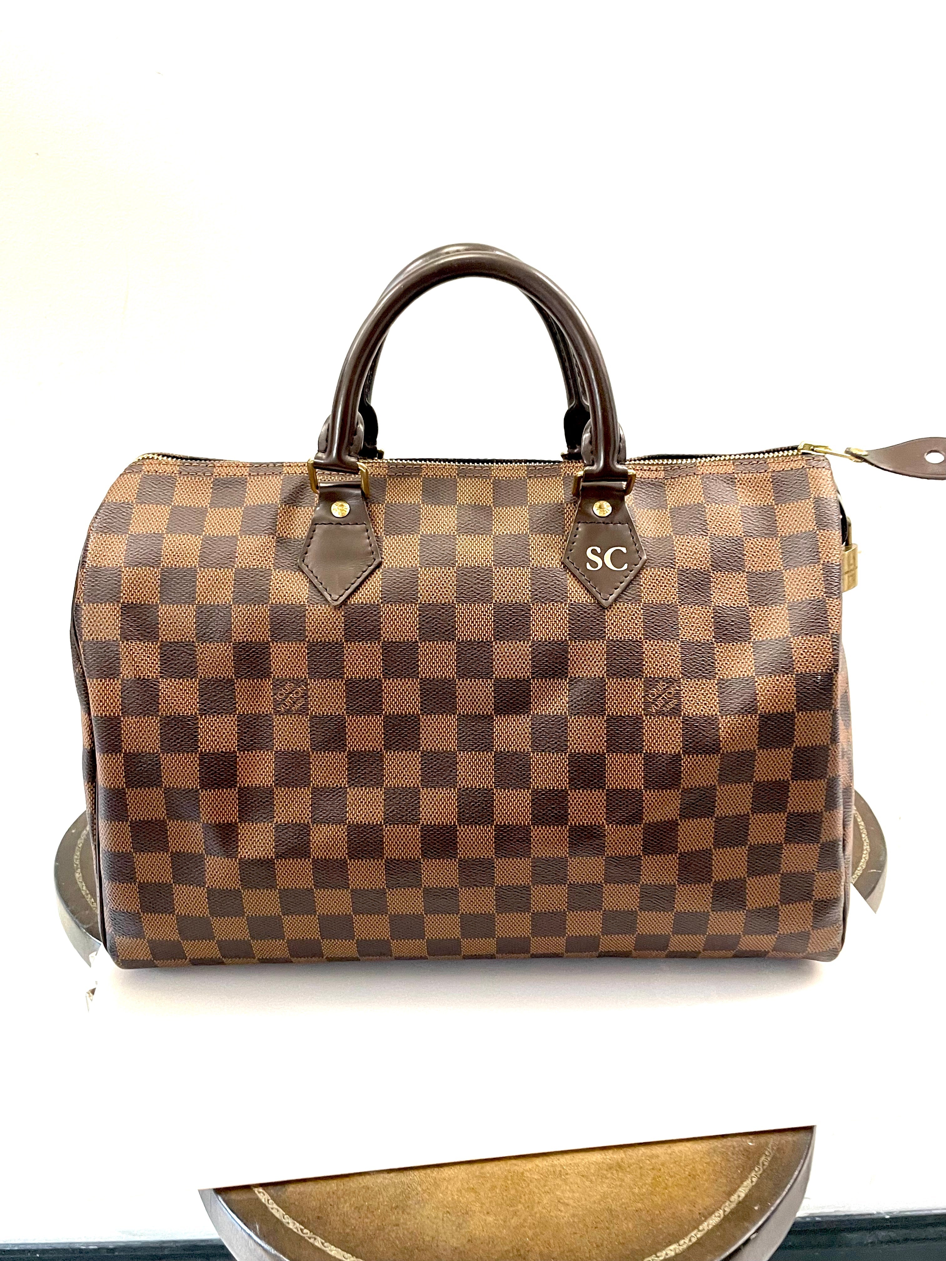 LOUIS VUITTON DAMIER EBENE SPEEDY 35 HANDBAGS