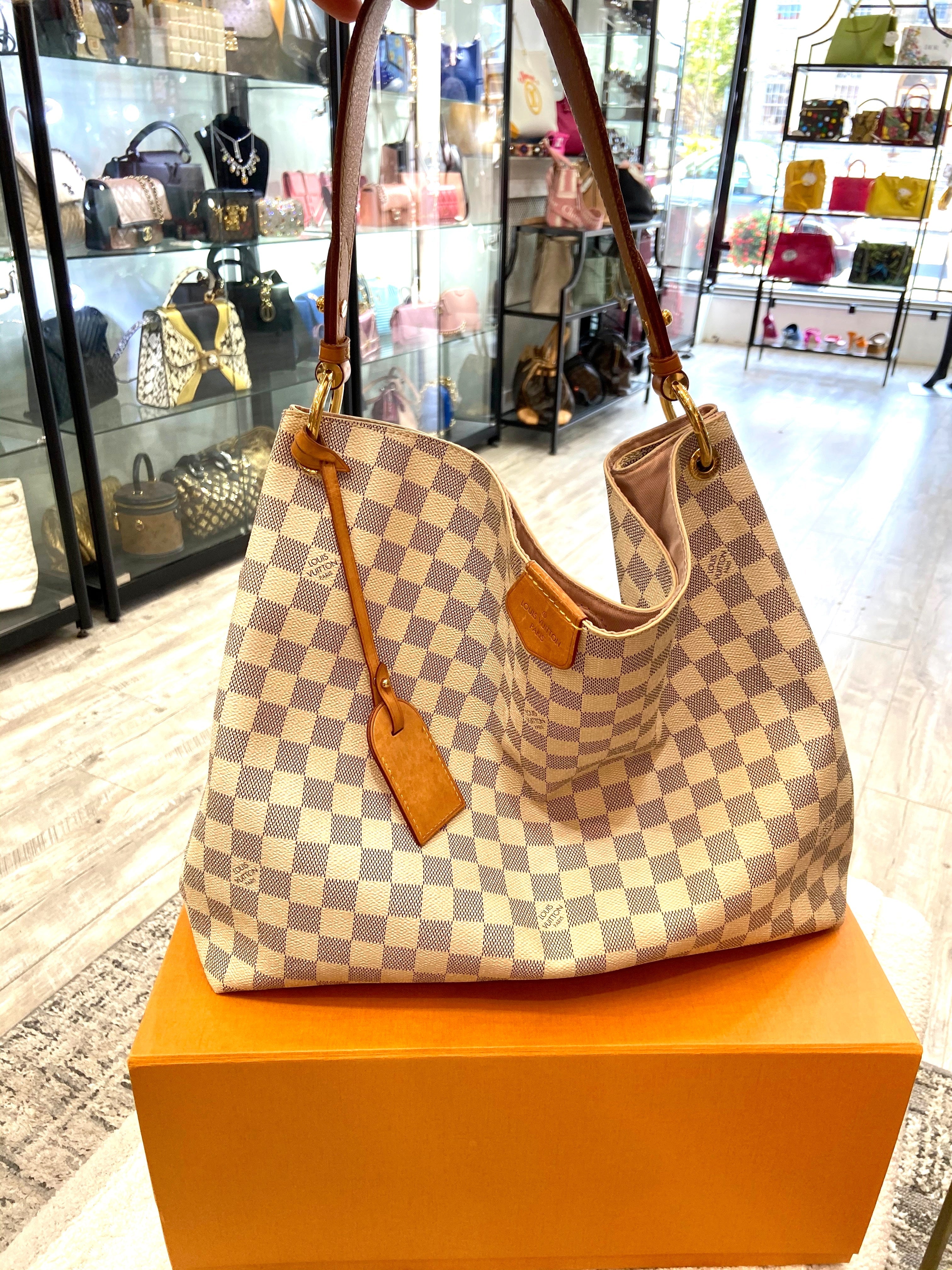 LOUIS VUITTON DAMIER AZUR GRACEFUL MM HOBO BAG