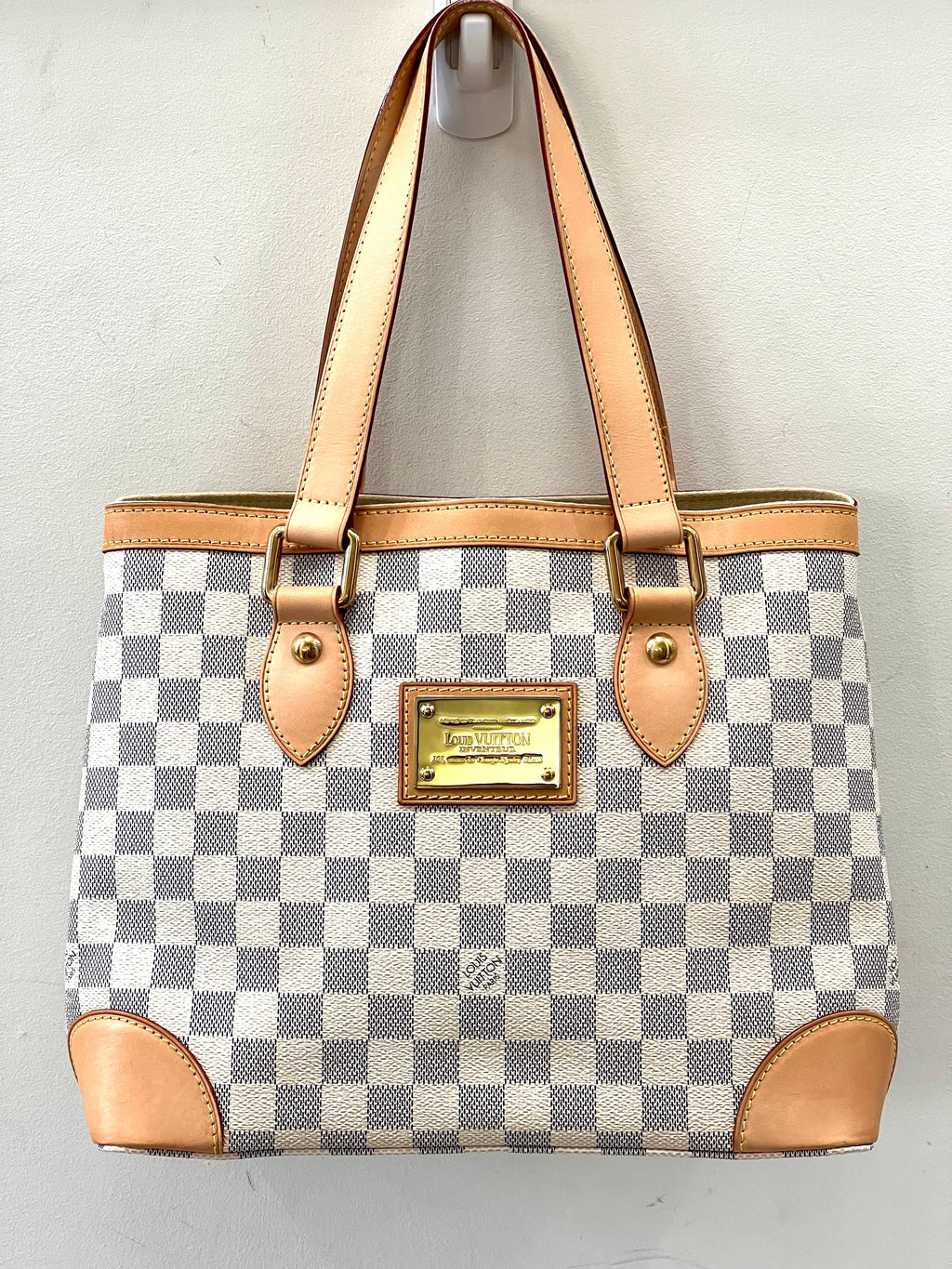LOUIS VUITTON DAMIER AZUR HAMPSTEAD PM TOTE BAG