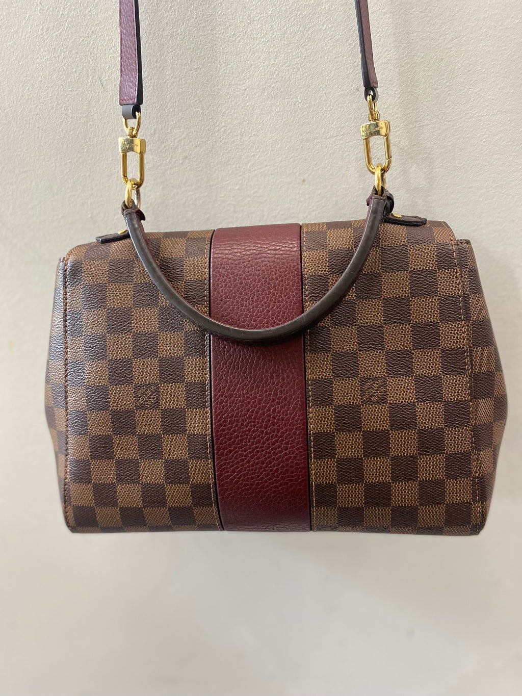 LOUIS VUITTON DAMIER EBENE BOND STREET SHOULDER BAG BORDEAUX