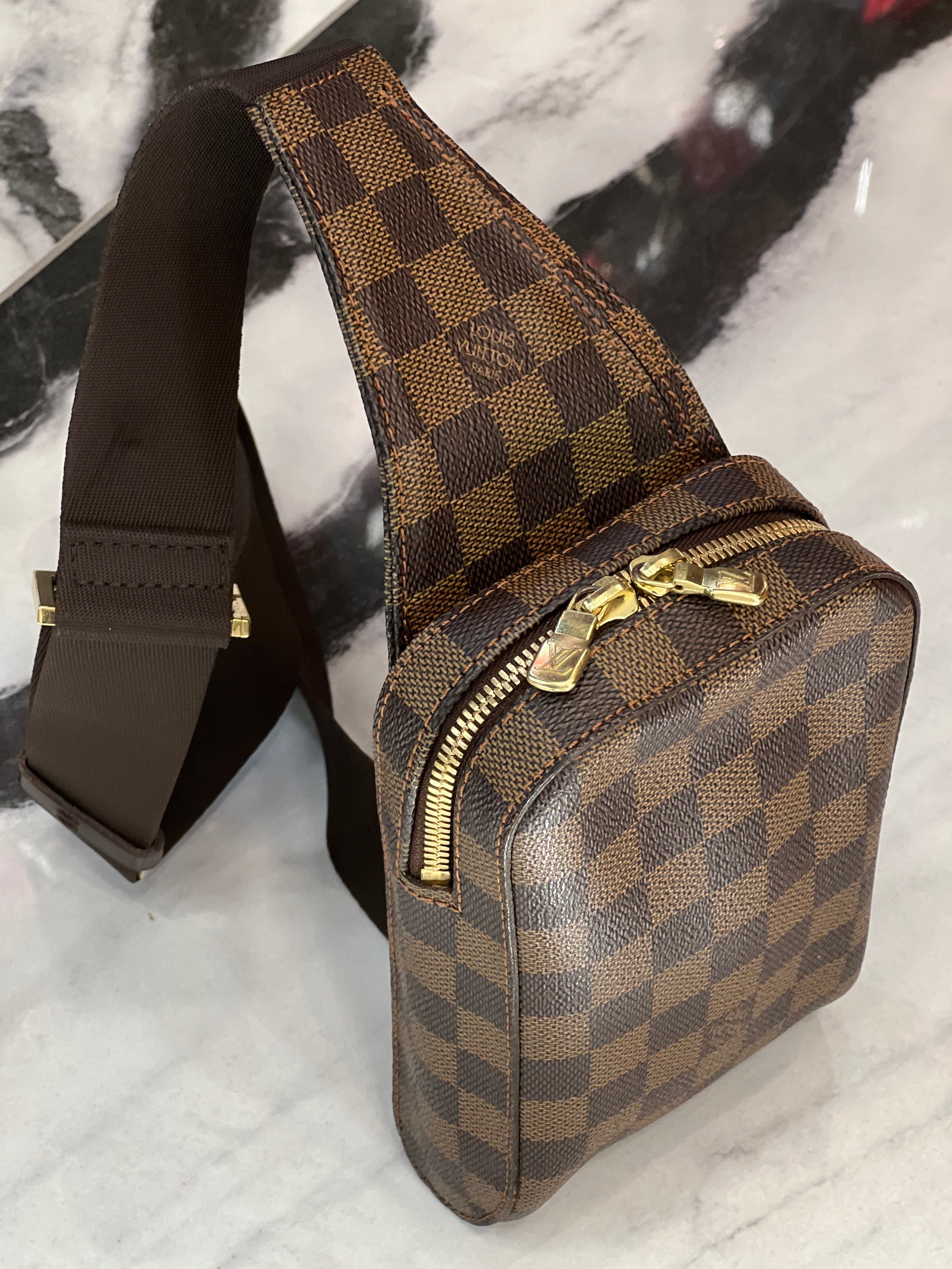 LOUIS VUITTON DAMIER EBENE GERONIMOS BELT BAG