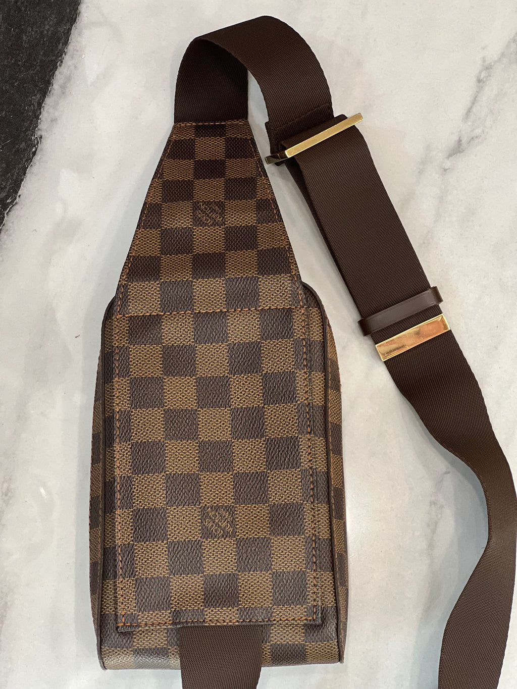 LOUIS VUITTON DAMIER EBENE GERONIMOS BELT BAG