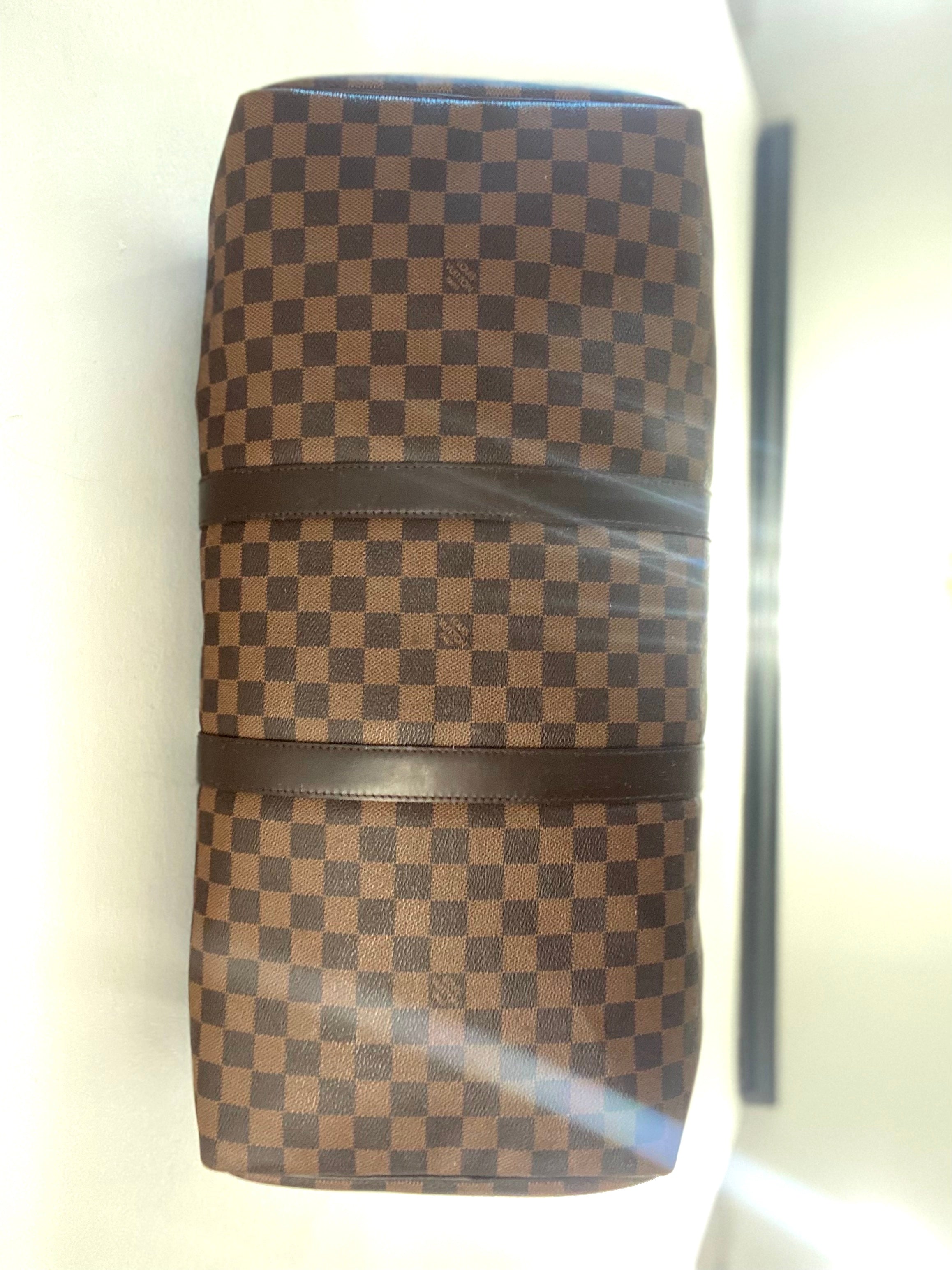 LOUIS VUITTON DAMIER EBENE KEEPALL 50 TRAVEL BAG