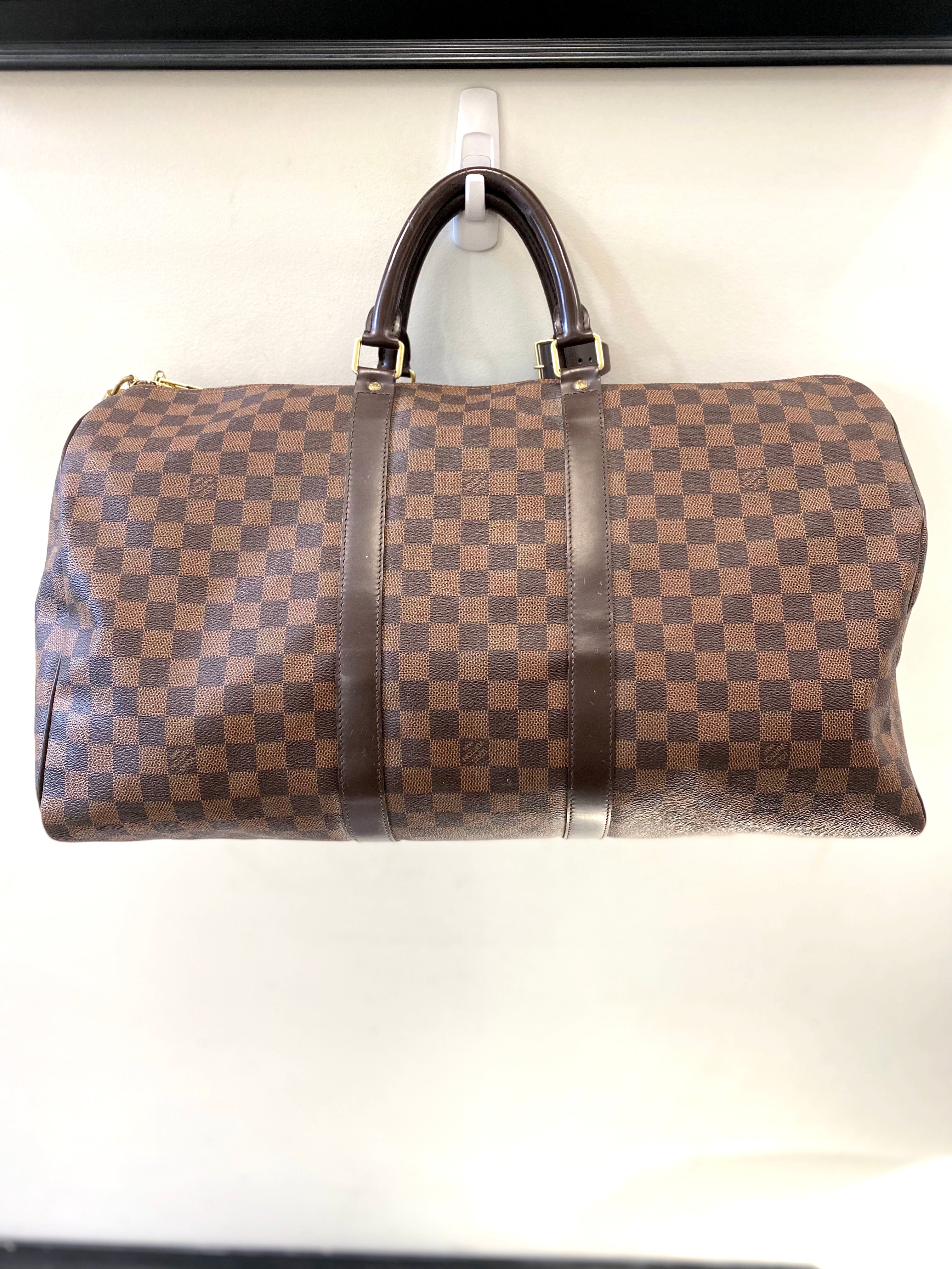 LOUIS VUITTON DAMIER EBENE KEEPALL 50 TRAVEL BAG