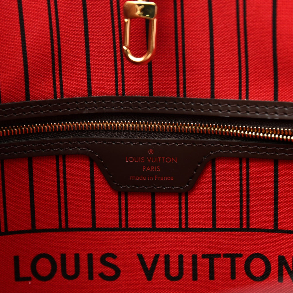 LOUIS VUITTON DAMIER EBENE NEVERFULL MM TOTE HANDBAG