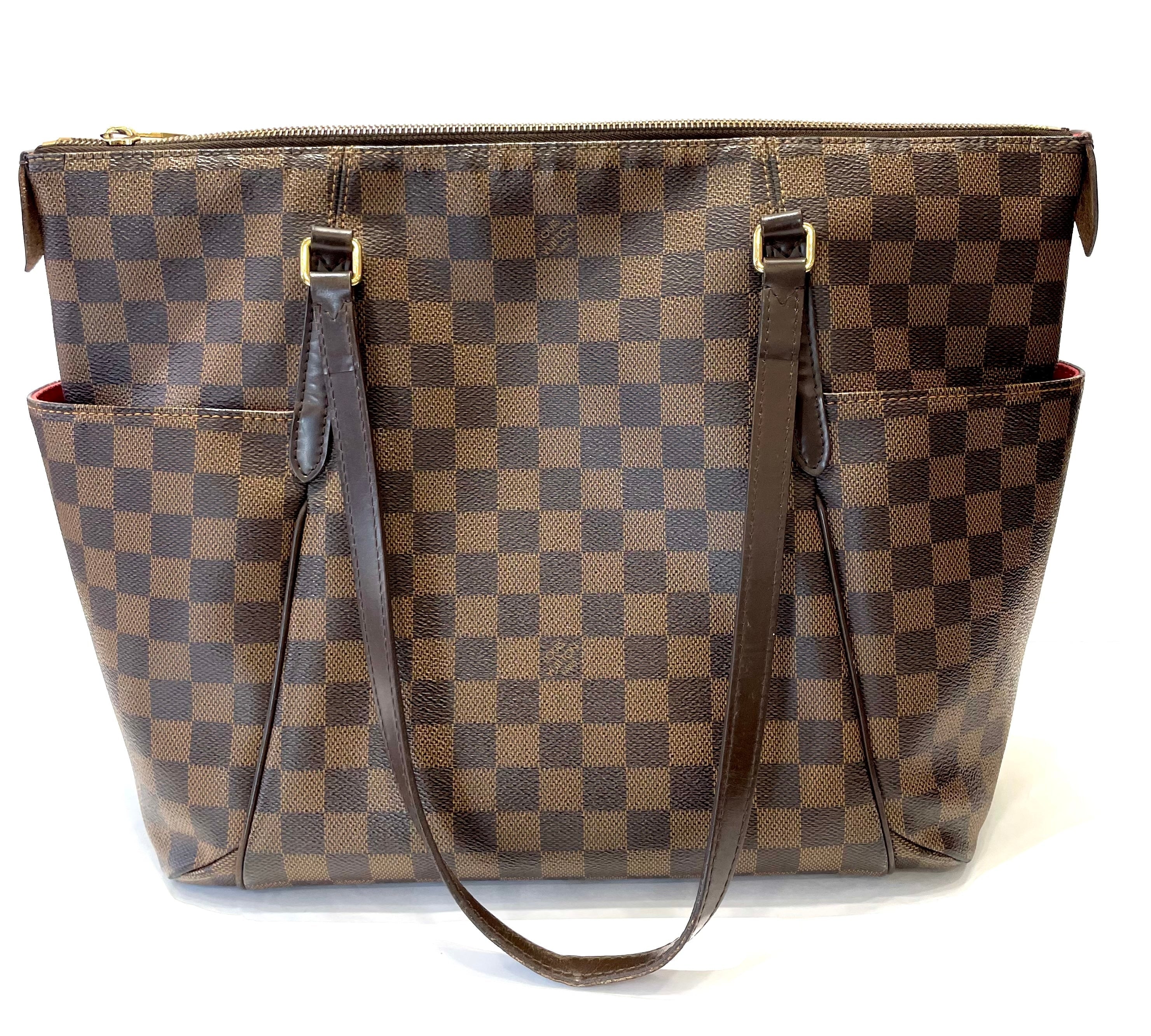 LOUIS VUITTON DAMIER EBENE TOTALLY MM SHOULDER BAG