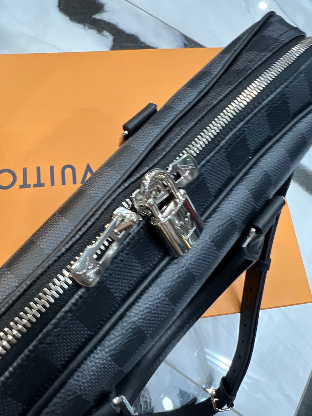 LOUIS VUITTON DAMIER GRAPHITE PORTE DOCUMENTS VOYAGE PM BAG