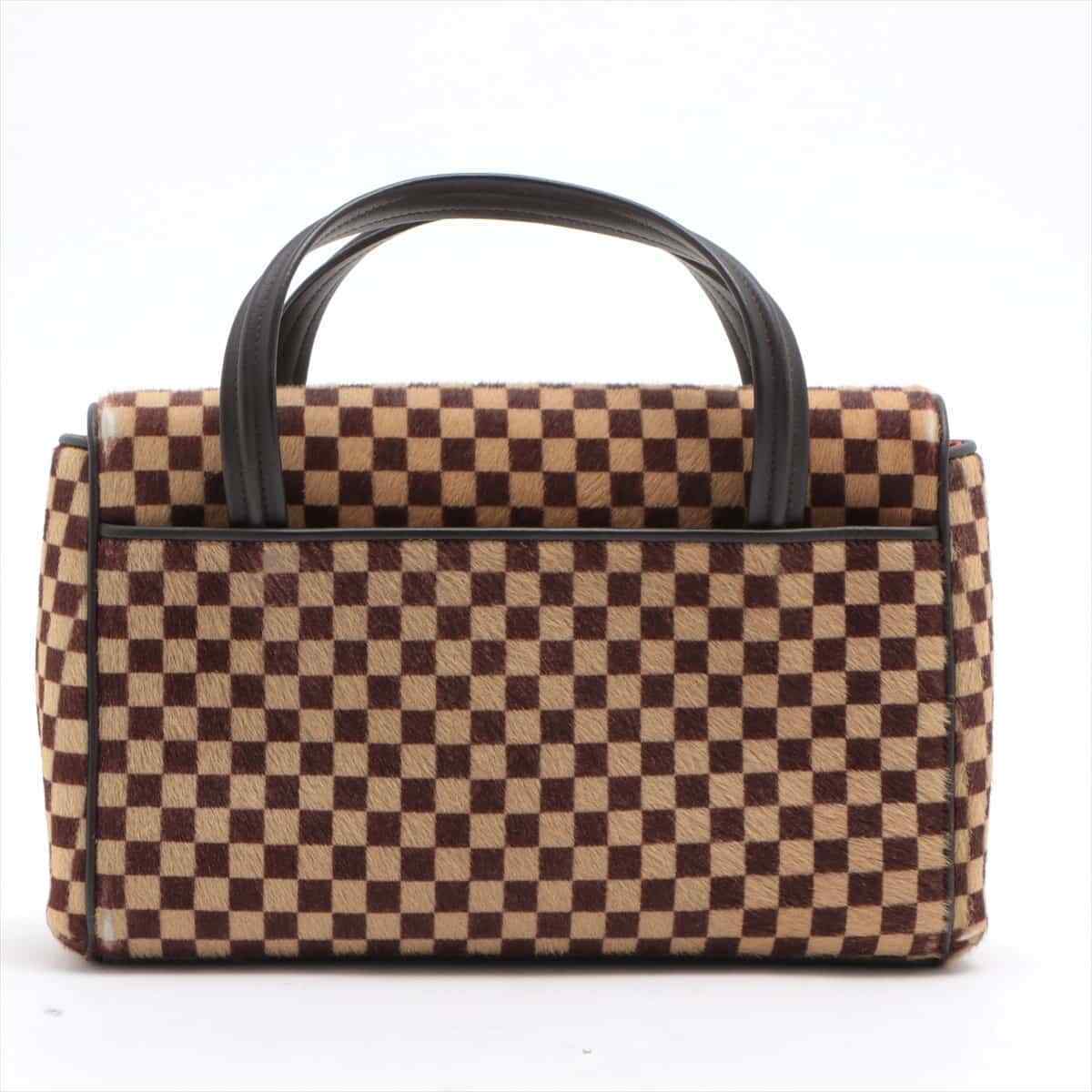 LOUIS VUITTON DAMIER SAUVAGE LIONNE CALF HAIR HANDBAG