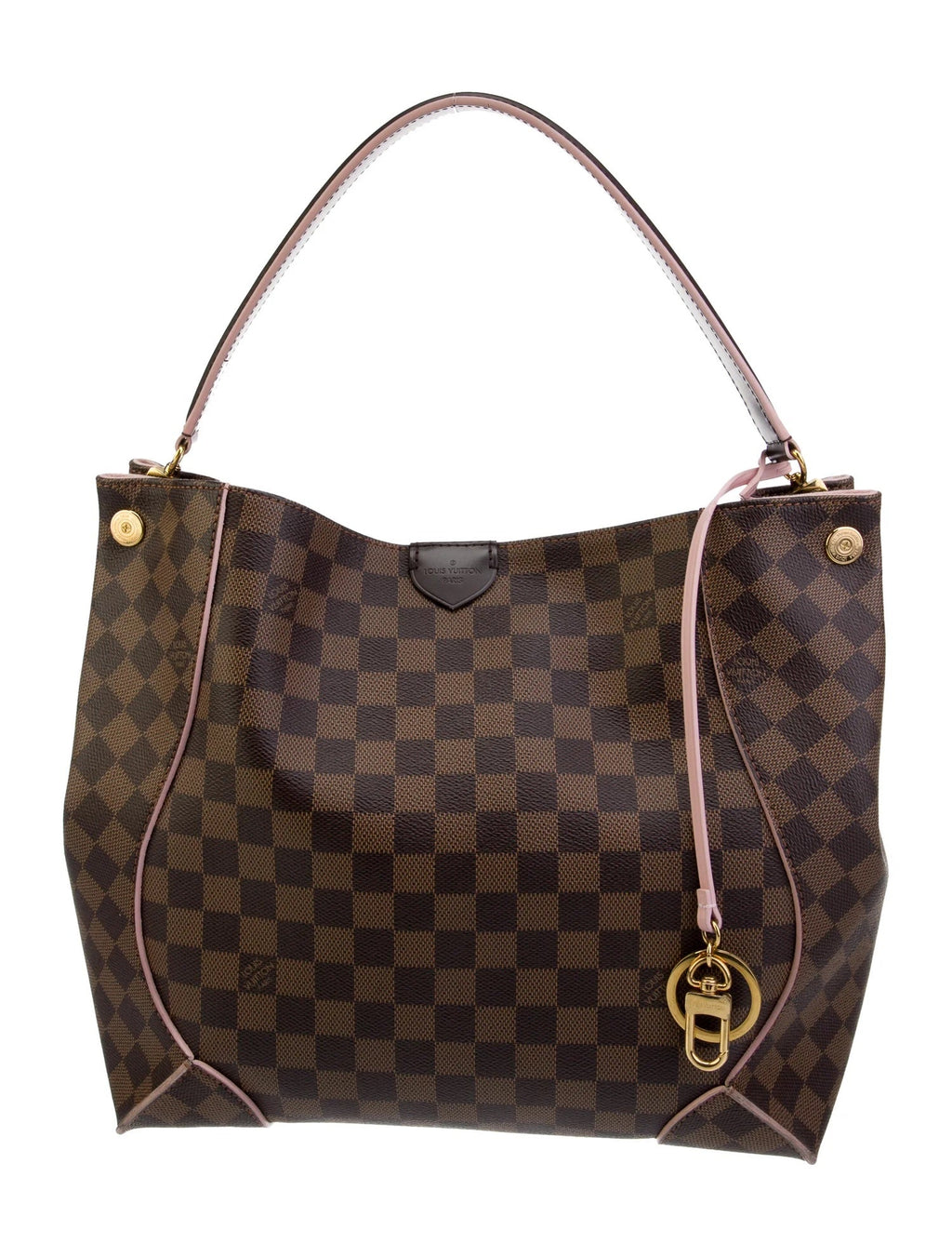 LOUIS VUITTON DAMIER EBENE CAISSA HOBO BAG ROSE BALLERINE