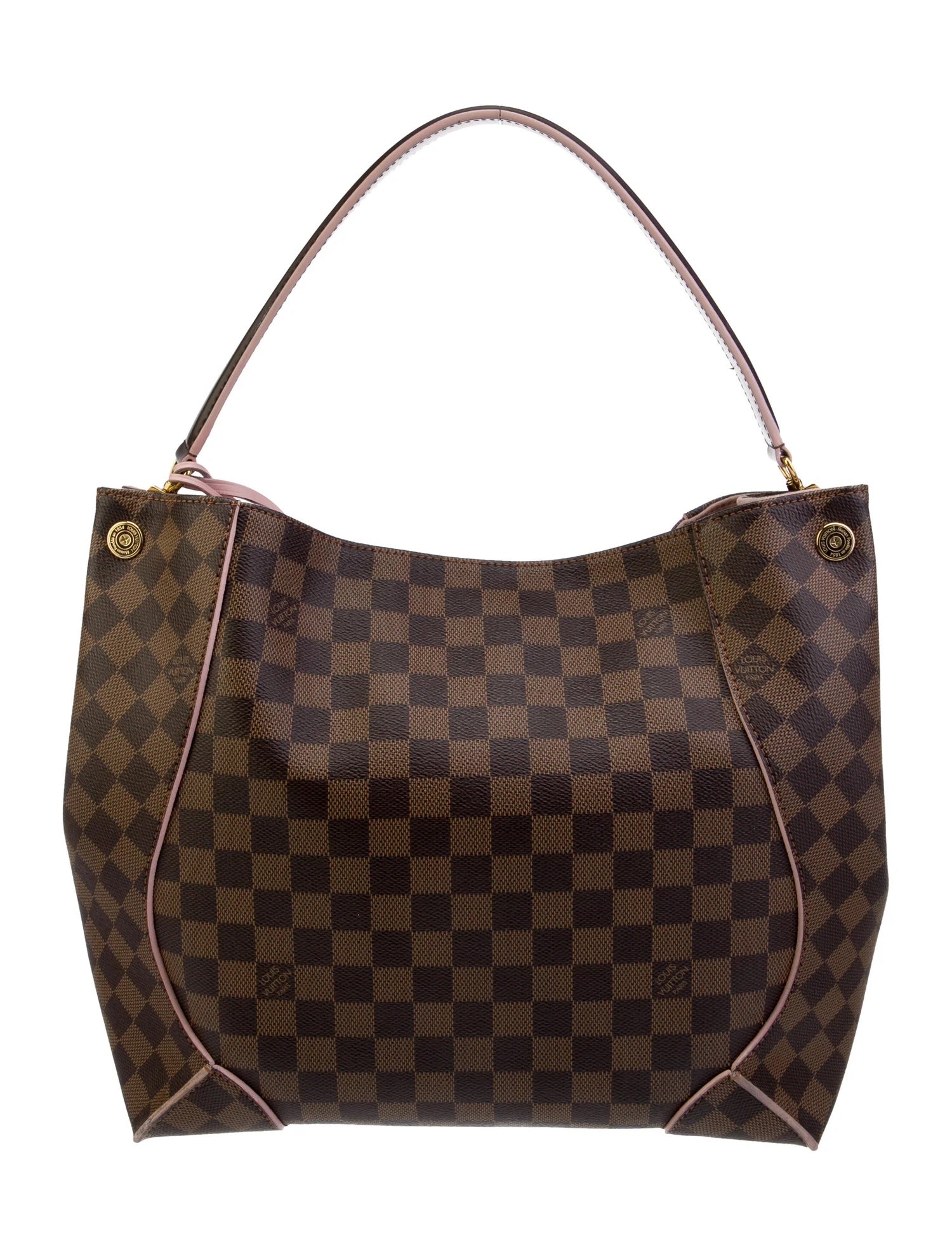 LOUIS VUITTON DAMIER EBENE CAISSA HOBO BAG ROSE BALLERINE