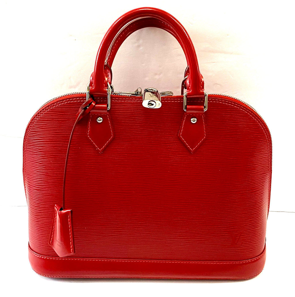 LOUIS VUITTON EPI LEATHER ALMA PM IN RED