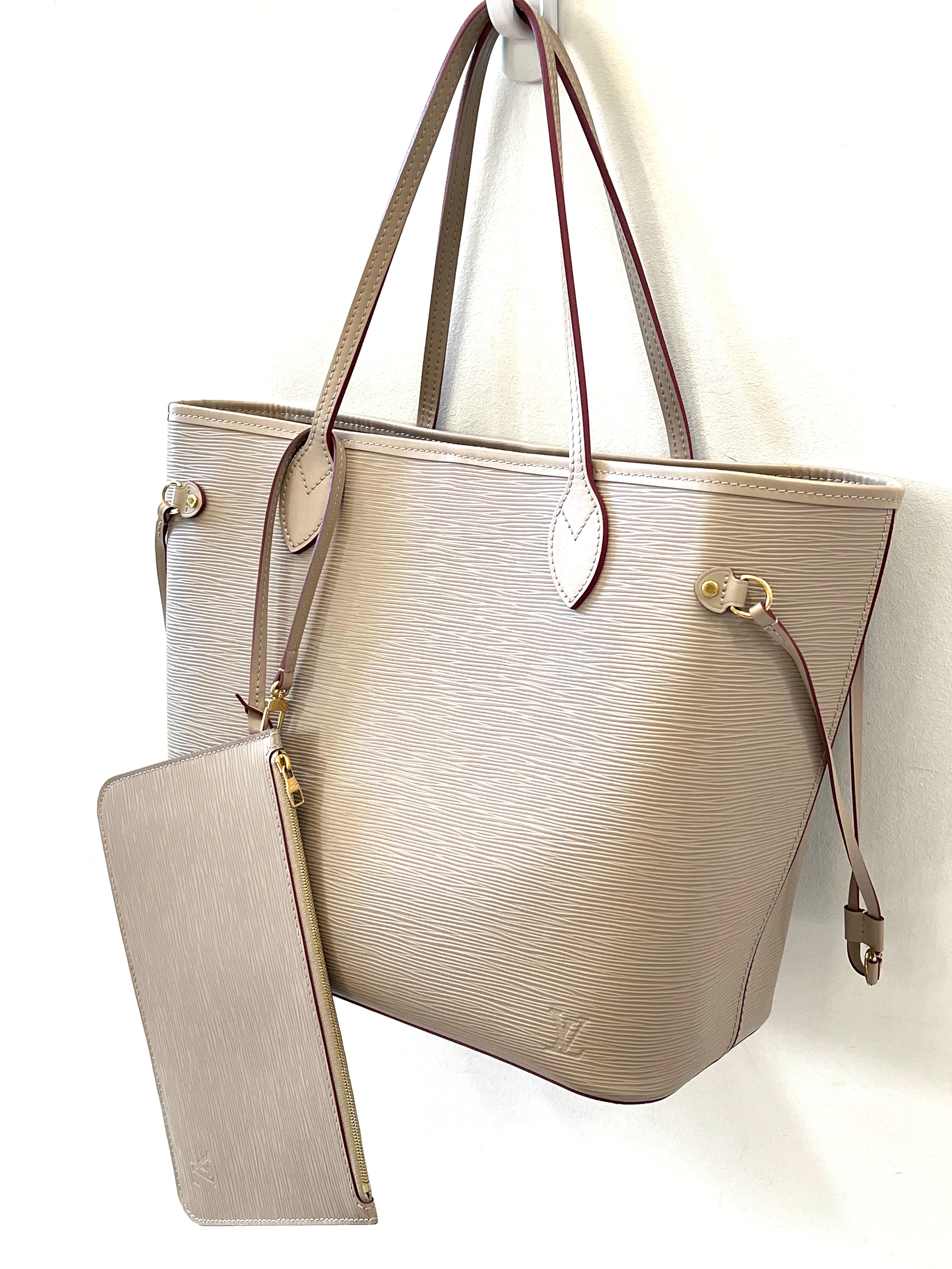 LOUIS VUITTON EPI LEATHER NEVERFULL MM TOTE BAG GALET