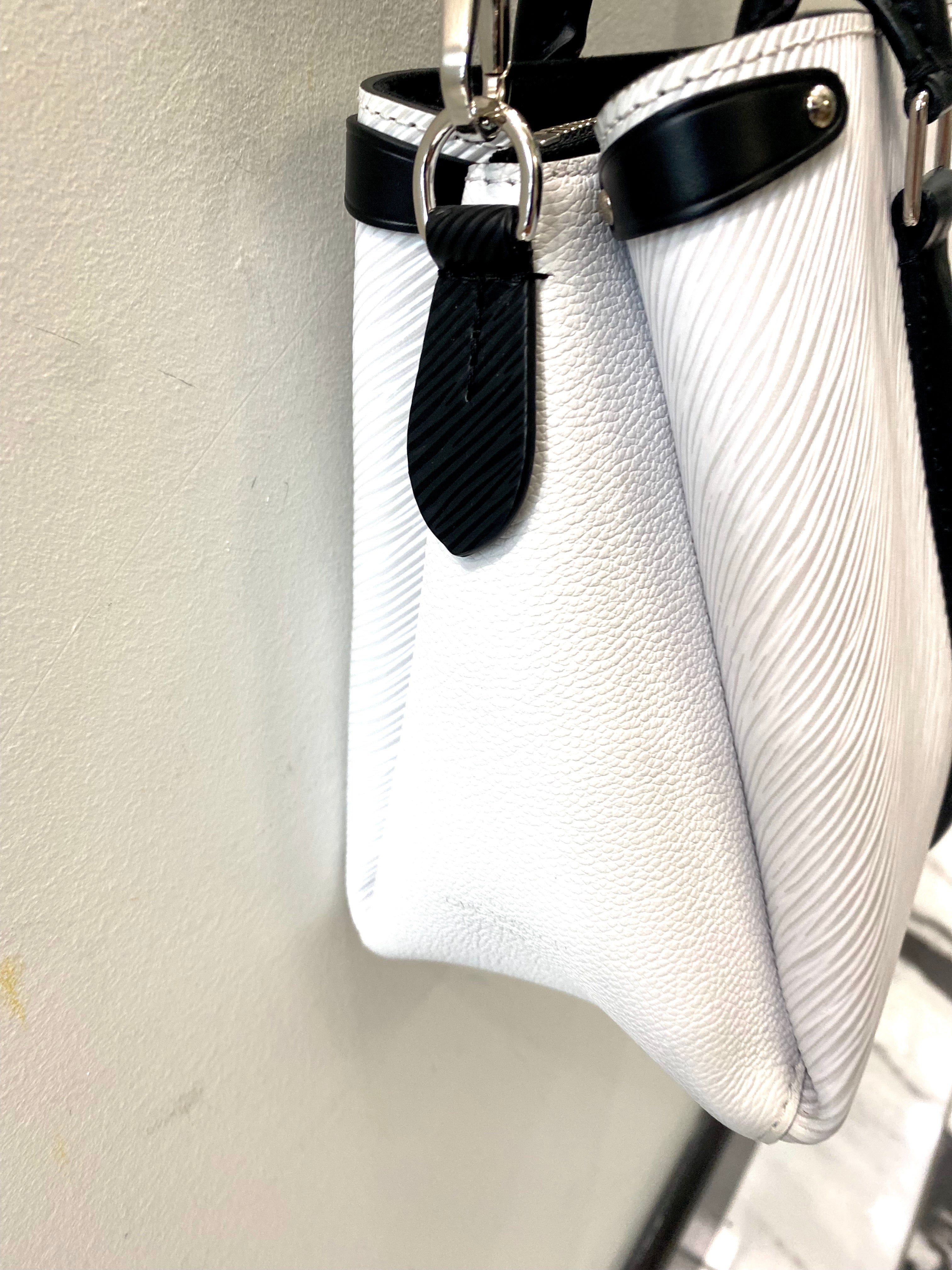 LOUIS VUITTON EPI SOUFFLOT BB BAG-OPTIC WHITE BLACK